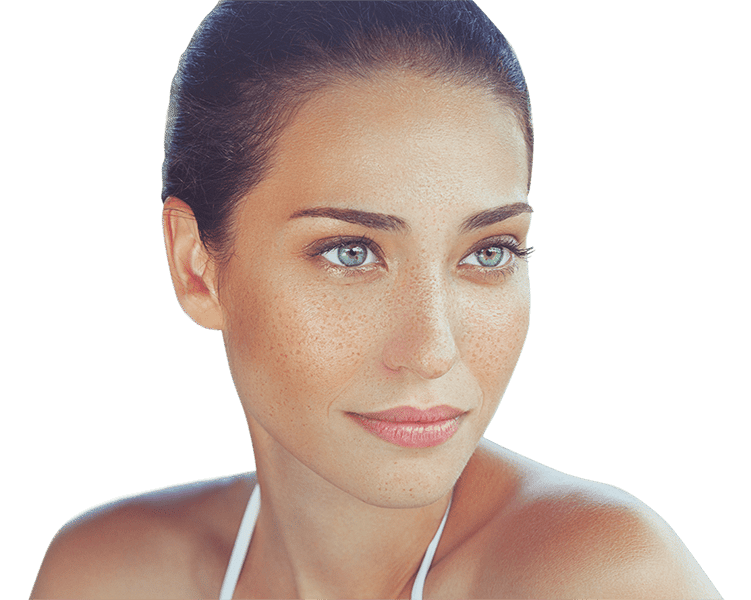 Model showing results from skin treatments